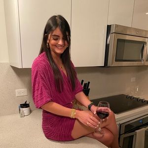 Zara Metallic Pink dress